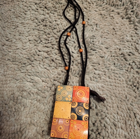 Handmade Handbags - CLEARANCE VTG Colorful Geometric Cross Body Carry Bag